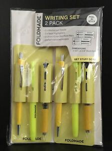 FOLDMADE 2 PACK WRITING SET includes mechanical pencils,highlighters, &amp; pens.