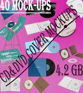 40 MOCKUPS FOR CD &amp; DVD COVER TO PRESENT YOUR PHOTOSHOP DESIGNS, PSD FORMAT