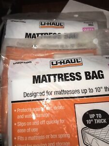 2 Pack - U-Haul Mattress Moving Bag Size Queen NIB   *Free Shipping*