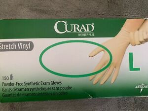 150 Clear Disposable Powder-Free Stretch Vinyl Exam Gloves Large