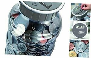 Digital Coin Bank Savings Jar by  - Pennies Nickles Dimes Quarter Half Clear
