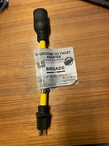 15Amp Male to 15Amp  U-Ground to Twist Adapter