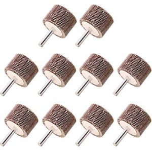 Koopi 10 Pack 1-3/8&#034; x 1&#034; x 1/4&#034; Shank Mounted Flap Wheels, 120 Grit Aluminum -