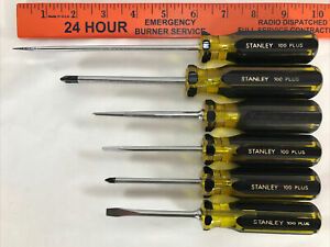 Vintage Stanley 6 PC Set Screwdriver 100 Plus USA NOS, Free Shipping, New 66-186