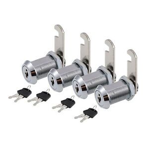 4x 30mm 1-1/8 Inch Cabinet Cam Lock Set Secure Drawer Dresser RV Locks
