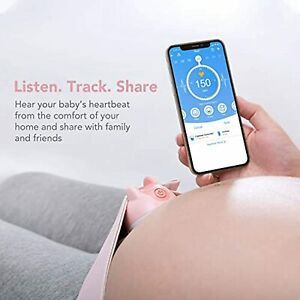 Roo Prenatal Heartrate Monitor (No Gel/Wires) Bluetooth Portable, Baby Heartbeat
