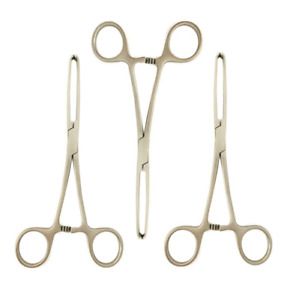 Pilling Weck 500311 ALLIS Tissue Forceps, 4x5 Teeth, 6-1/8&#034; (Lot of 3)