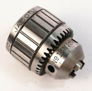 Nice! Jacobs USA Ball Bearing Super Drill Chuck No. 14N 3JT 0-1/2&#034; Capacity