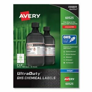 Avery 60525 UltraDuty GHS Chemical Labels, 2 x 4, 500 Labels (AVE60525)