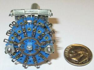 CRL DIALLYL SUBMINIATURE ROTARY SWITCH  6 POLE - 5  POSITIONS NON SHORT. NOS