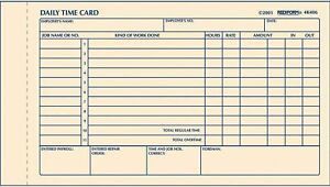 REDIFORM Time Card Pad, Daily, 2-Sided, Manila, 4.25&#034; x 7&#034;, 4.25 x 7, Manila