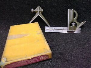 Rare War-era Olive Lufkin 25C 4&#034; Combination Square W/ Center Head Machinist
