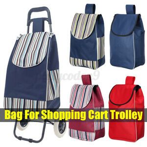 Shopping Cart Carts Trolley Canvas Bag Market Pull Luggage Portable Basket  Sh