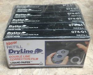 6 DRYLINE DRY LINE DOUBLE LINE CORRECTION FILM LIQUID PAPER 074-01 NEW NOS