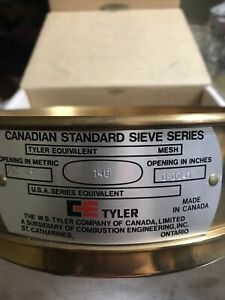 C.E.Tyler 8&#034; .0.0041 Test Sieve 140 New Brass Mining Lab Particle Analysis