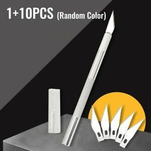 cutter Blade Cutter Non-slip Handle Arts Craft Cutting Tool Wood Paper 10 Blades