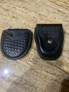 Lot of 2 Handcuff Leather Cases Black