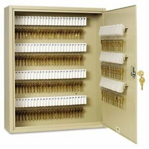 Steelmaster Key Cabinet, 200-Key, Heavy-Gauge Steel, Sand (MMF201920003)