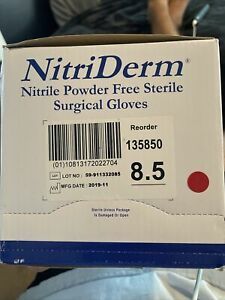 NitriDerm Nitrile Powder Free Sterile Surgical Gloves 25PK Size 7.5 #135750