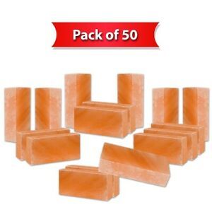 Himalayan Pink Salt Tiles 8&#034; x 4&#034; x 1&#034;- Pack of 50 for Wall Decor