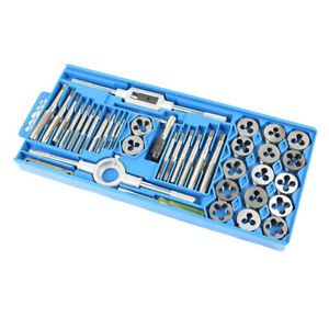 TAP AND DIE Set 40piece SAE &amp; METRIC W/Case Screw Extractor Remover Set Tool