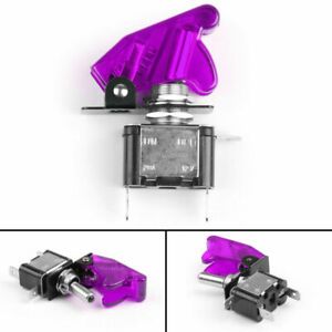 1x 12V 20A Purple Cover LED Light Rocker Toggle Switch SPST ON/OFF Truck  UA