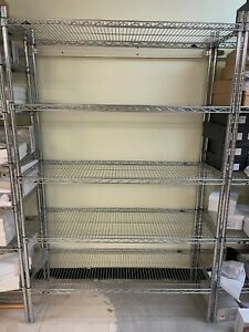 Metro Super Adjustable Chrome 5-Shelf Starter Storage Units DxWxH 18X48X74inc