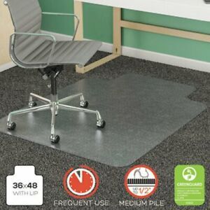 Deflecto SuperMat Frequent Use Chair Mat, Lip, 36&#034; x 48&#034;, Clear (DEFCM14113COM)