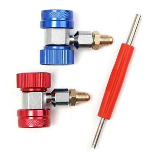 Connector R134A High Low Pressure Quick Refrigerant Set Side System A/C