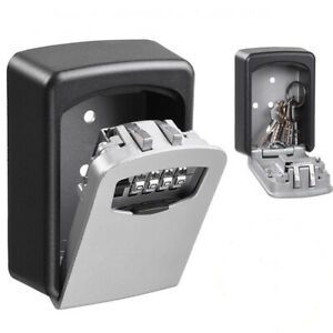 4 Digit Combination Key Lock Box Wall Mount Safe Security Storage Case Organizer