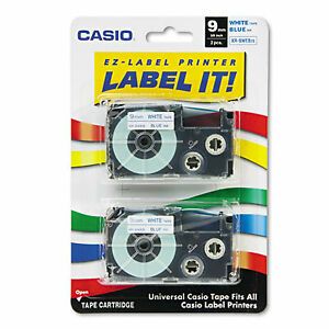 Casio Cassette,2/Pk,Be on Wht XR9WEB2S XR9WEB2S  - 1 Each