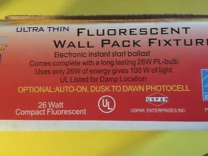 Liberty Lights WL-26PAK14P 1600 Lumens Fluorescent Wall Pack Fixture BLACK COLOR
