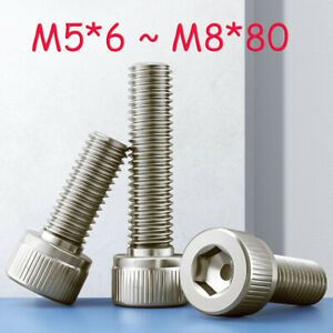 M5 M6 M8 Allen Bolt Socket Cap Screws Hex Full Thread Grade 12.9 Nickel-plated