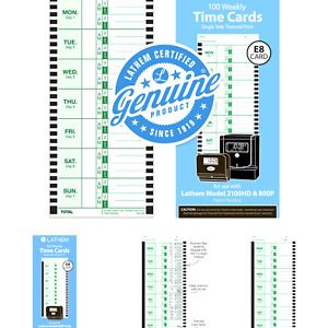 Lathem Weekly Thermal Print Time Cards, Single Sided, For Lathem 800P Time Cl...