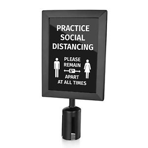 New Star Foodservice 54729 Commercial-Grade Stanchion Top Sign Frames, Black, Si