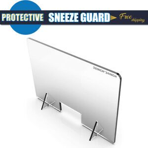 Clear Acrylic Sneeze Guard safety shield stands included - 32&#034; x 24&#034;