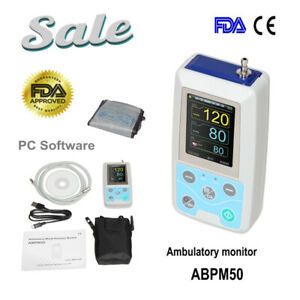 FDA Ambulatory Blood Pressure Monitor NIBP Holter ABPM50 USB Software 24 Hours