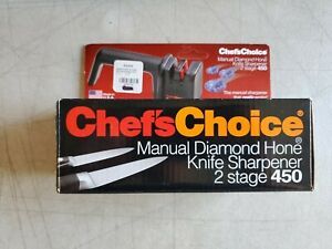 New Chef&#039;sChoice Manual Diamond Handheld Commercial Knife Sharpener 2 Stage 450