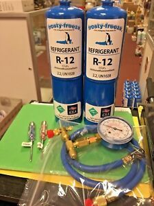 R12, R-12, Refrigerant, 2 Cans Check &amp; Charge It Kit, Pocket Screwdriver