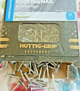 ~box of 200~ HUTTIG-GRIP 1&#034; Smooth Shank Roofing Siding Nail electro-galvanized