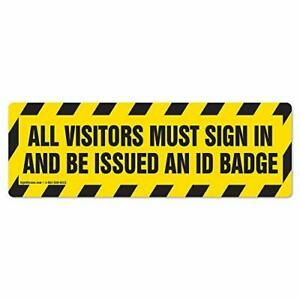 All Visitors Must Sign in Non-Slip Floor Marker | 12 Pack of 6&#034; X 18&#034; Vinyl D...