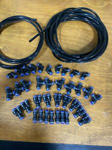 Pneumatic Air Line 1/4&#034; &amp; 36 Fittings Pneumatic Nylon 33 ft Air Line Kit