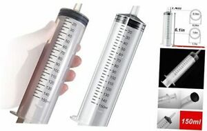 2 Pack Large Syringes (), Large Plastic Garden Industrial Syringes for 150 ML