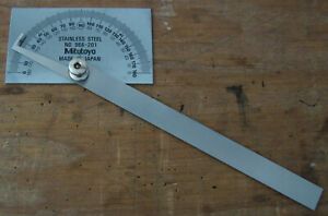 Mitutoyo 968-201 Protractor,Rectangular,6 In blade