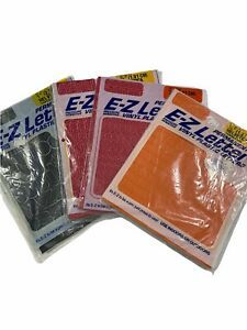 Vintage EZ Letter Quik Stik Super Stick Vinyl Plastic Letters Numbers 4 pack