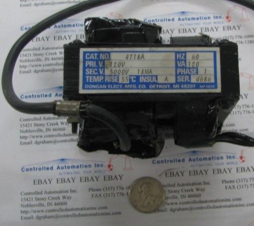 Dongan electric transformer, 4718a, 60hz, priv 120v, va 120, series 0686 for sale