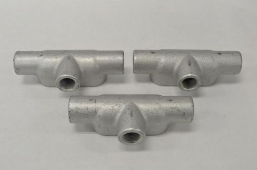 Lot 3 new crouse hinds t17 iron 1/2in npt conduit condulet outlet body b235237 for sale