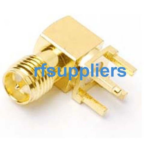 100pcs rp-sma female jack ra thru hole pcb mount with solder post rf connector for sale