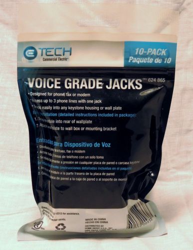 CE TECH Voice Grade White Jacks (10-Pack) ~ Brand New Sealed