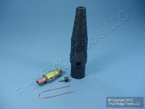 Leviton Black ECT 16 Series Male Detachable Cam-Type Plug 220A Crimped 16D25-E